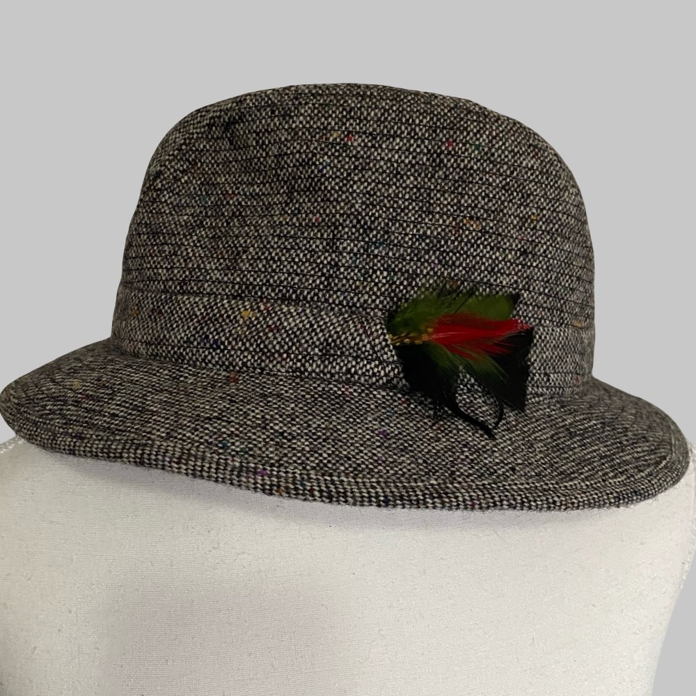Donegal Handwoven Wool Tweed Ireland Fedora Hat- Sz-7 1/8